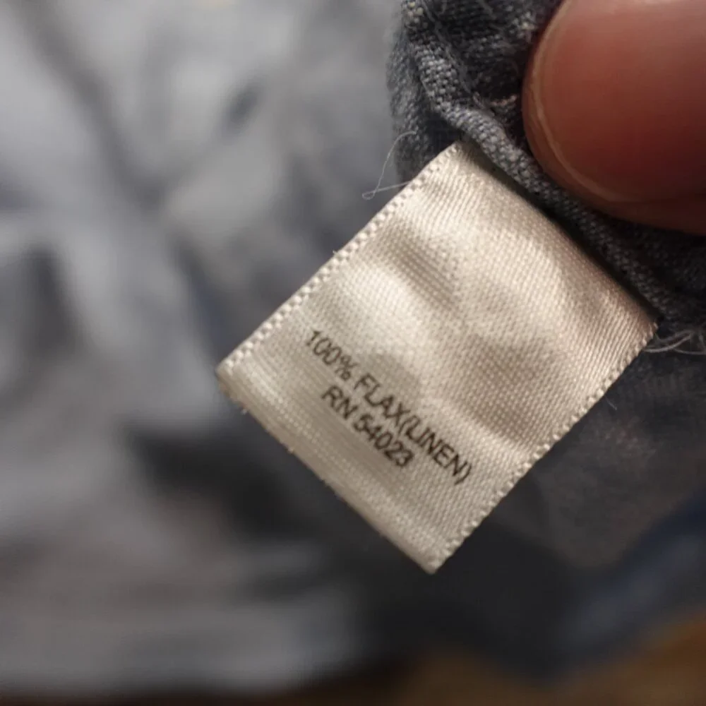 Banana Republic Linen Button-Down Shirt‎ Men’s Large Light Blue Casual Summer